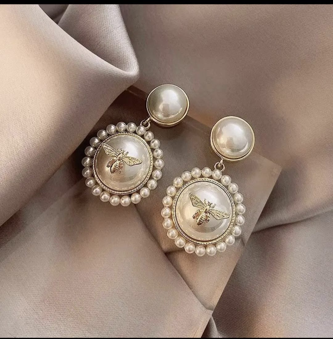 Golden Hive Drop Earring