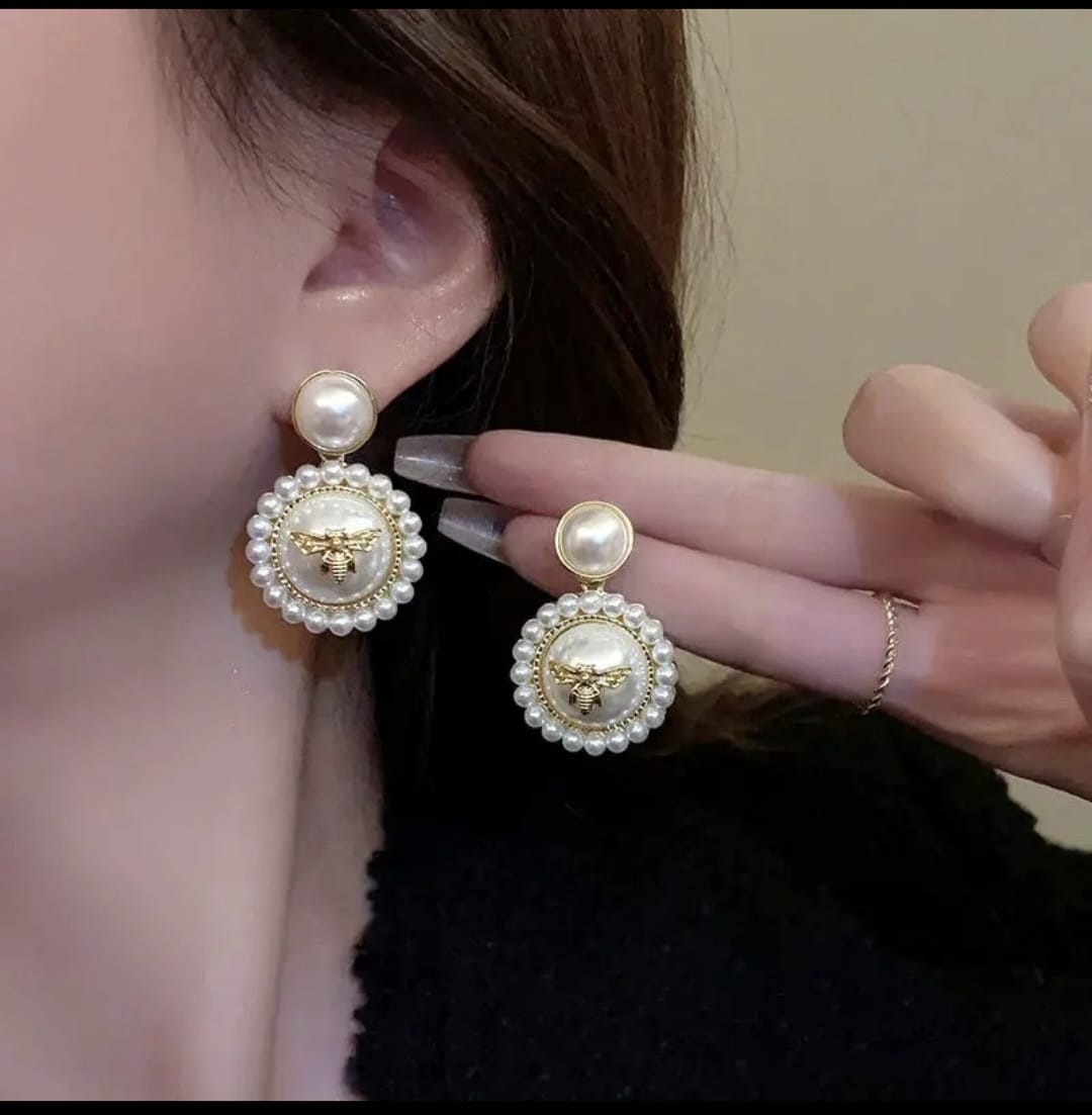 Golden Hive Drop Earring