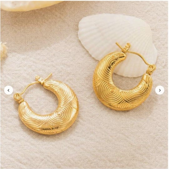 Textured Circular Hoop Earring