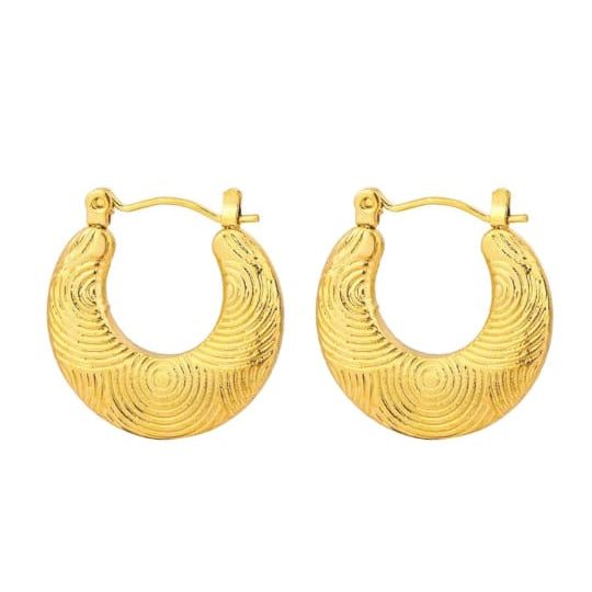 Textured Circular Hoop Earring
