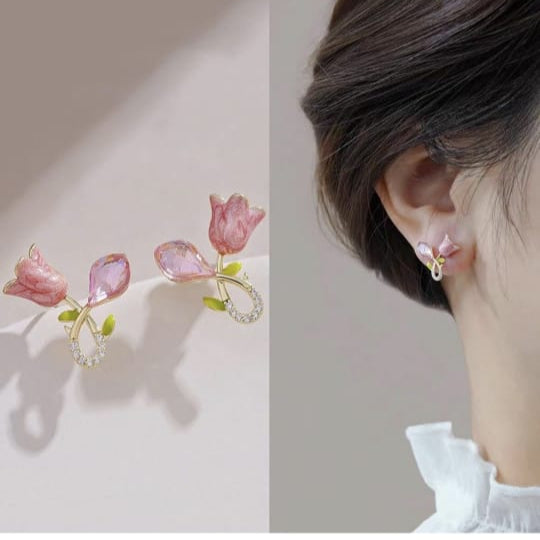 Blush Lotus Studs