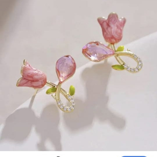 Blush Lotus Studs