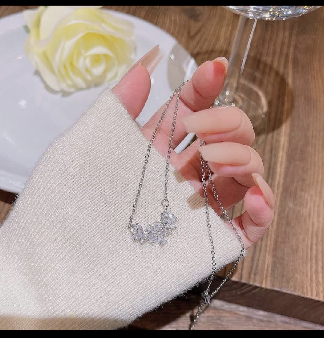 Crystal Petal Grace Neclace