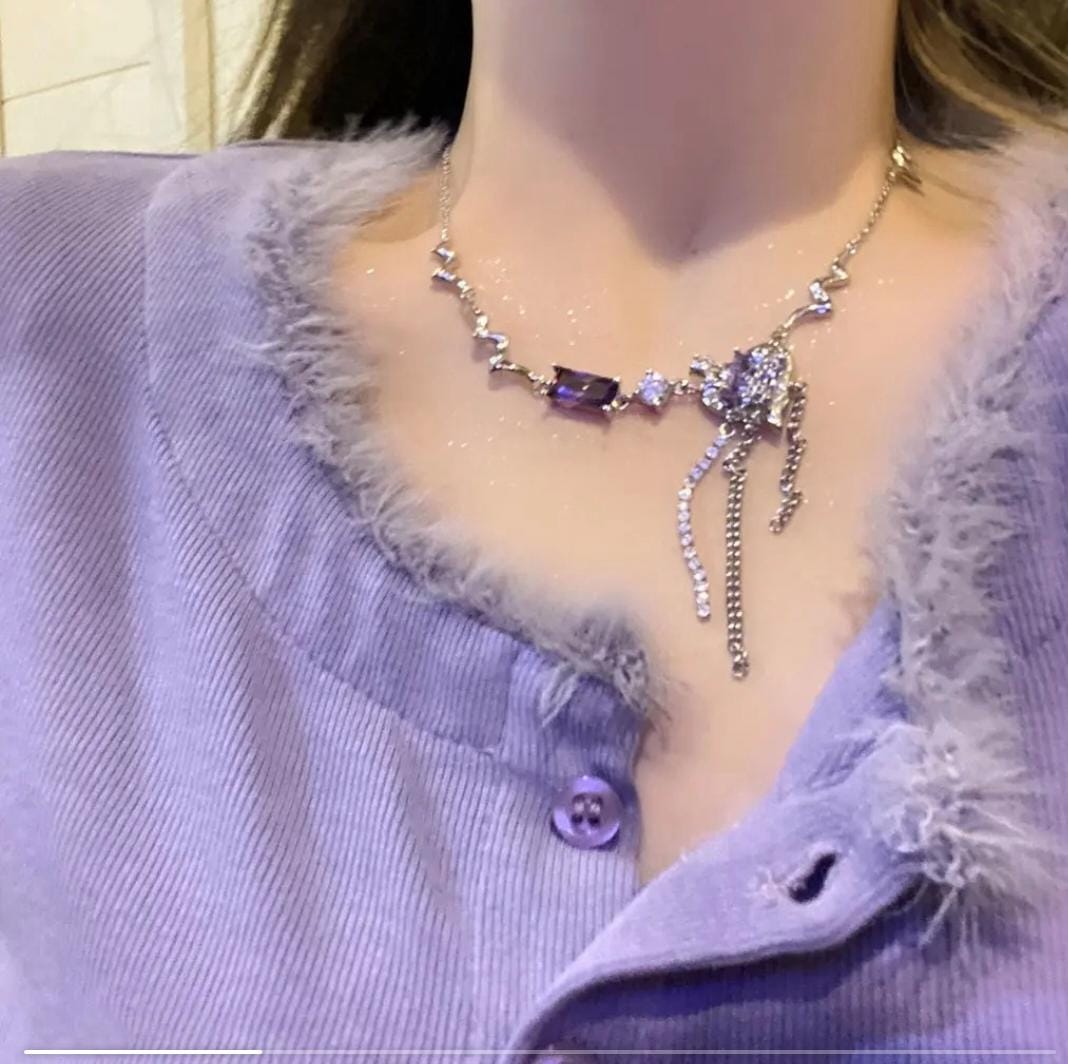 Purple Love Tassel Necklace