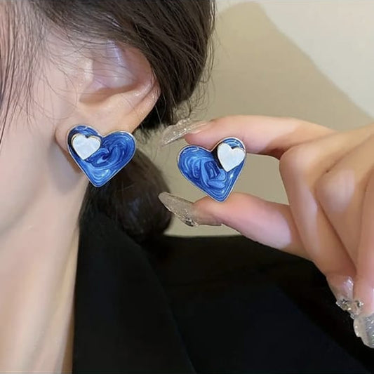 BlueBond Hearts Stud Earring