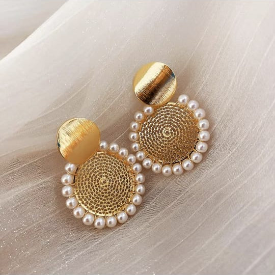 Golden Grace Pearl Earrings