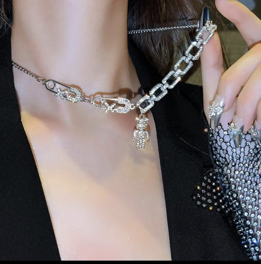 Crystal Cub Charm Necklace