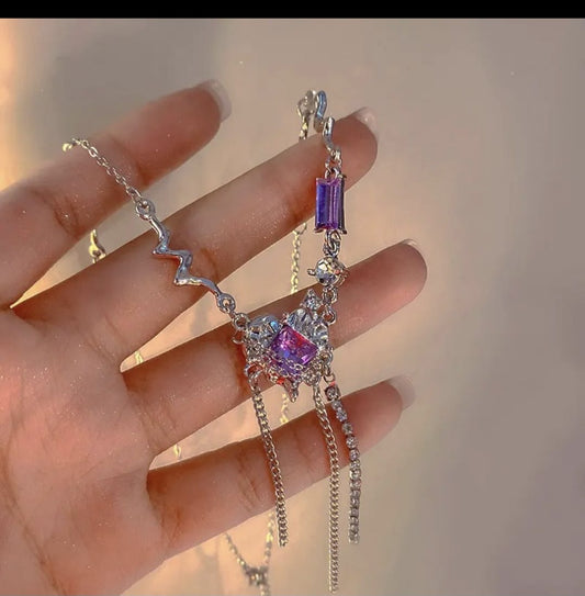 Purple Love Tassel Necklace